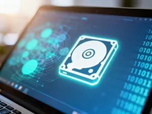 Świecąca ikona kłódki nad ekranem smartfona, symbolizująca cyfrowe bezpieczeństwo i ochronę haseł w menedżerze Google.
