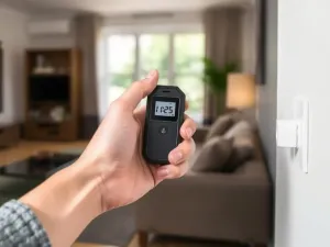 Dwa nowoczesne monitory LCD i LED stojące obok siebie na biurku, prezentujące różnice w jakości obrazu i podświetleniu.