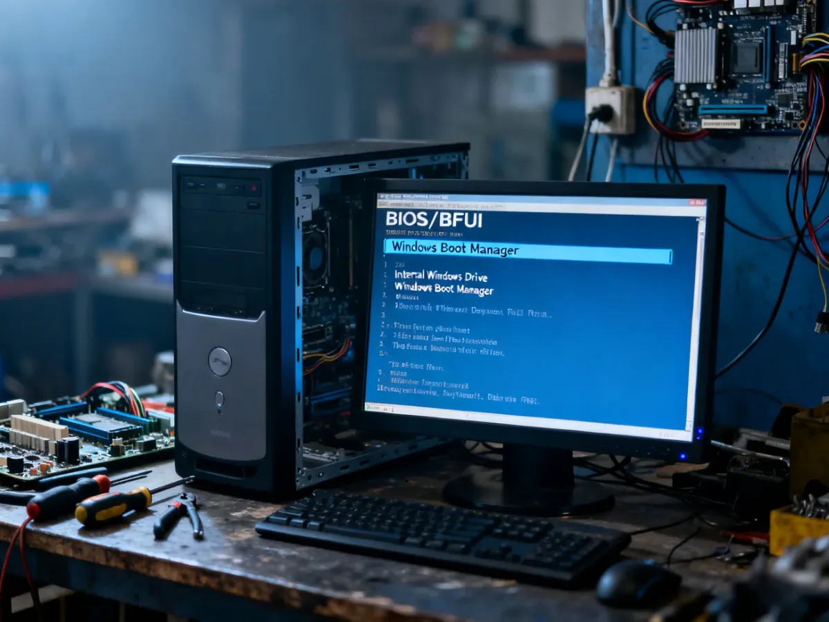 Ekran BIOS/UEFI z ustawionym dyskiem systemowym jako pierwszym urządzeniem rozruchowym