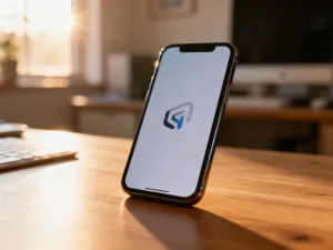 Nowoczesny laptop z otwartymi ustawieniami systemu w jasnym biurze, gotowy do konfiguracji logowania.