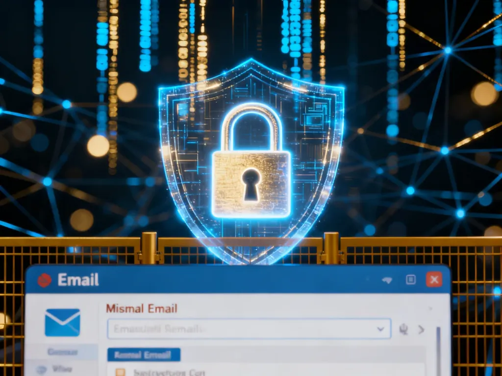 Cyfrowa tarcza chroniąca kłódkę przed złośliwym e-mailem, symbolizująca zabezpieczenia przed atakami typu spear phishing.