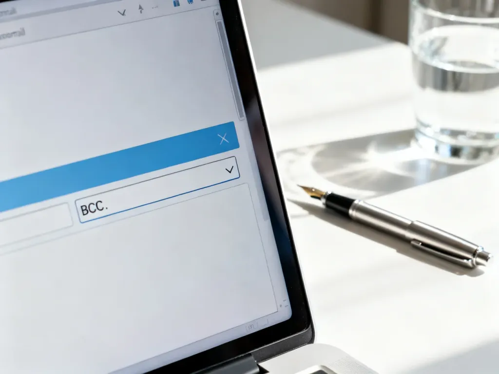 Okno tworzenia nowej wiadomości e-mail z wyraźnie zaznaczonym polem UDW na ekranie komputera.