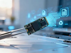 Świecąca niebieska kłódka cyfrowa chroniąca sieć danych, symbolizująca zaawansowane zabezpieczenia w cyberbezpieczeństwie.