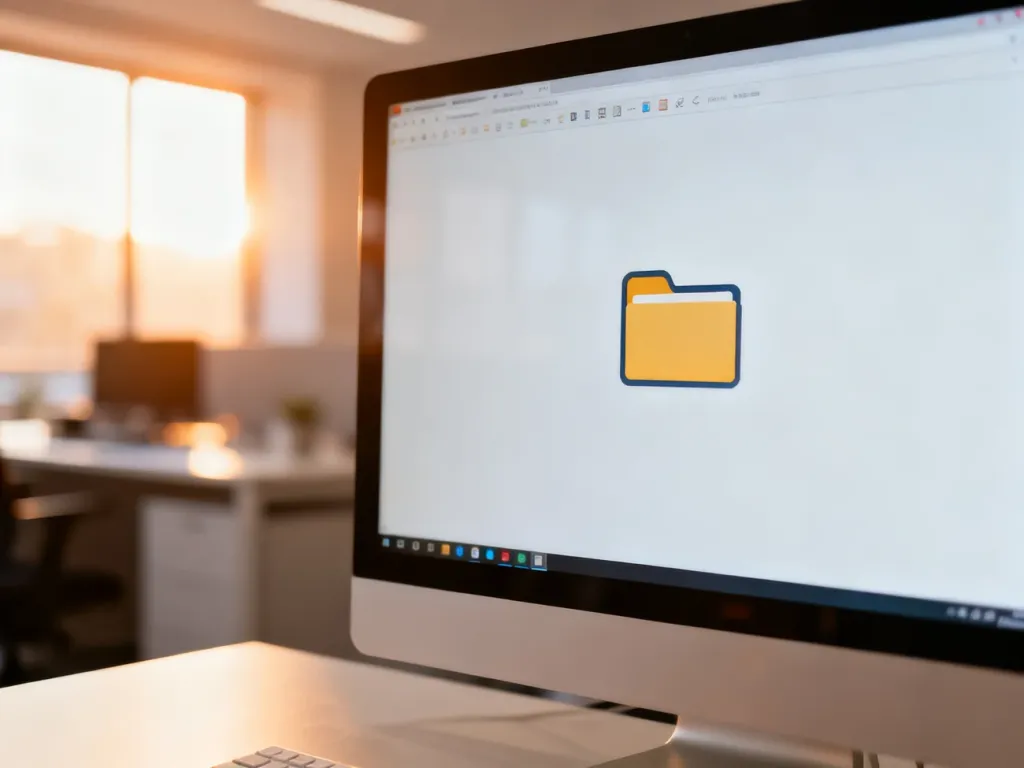 Ikona folderu na pulpicie komputera, symbolizująca dostęp do Eksploratora plików w systemie Windows.