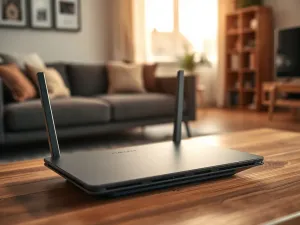 Świecąca cyfrowa kłódka nad klawiaturą laptopa, symbolizująca ochronę danych i bezpieczeństwo w sieci.