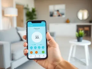 Podświetlana klawiatura mechaniczna na biurku z widocznym w tle kodem źródłowym na monitorze.