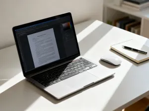 Dwa laptopy na biurku: jeden z interfejsem Linuxa, drugi z systemem Windows, ilustrujące wybór systemu operacyjnego.
